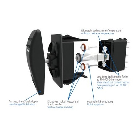 Carlingswitch Carling Kontaktschalter, An-Aus (1 rote LED)