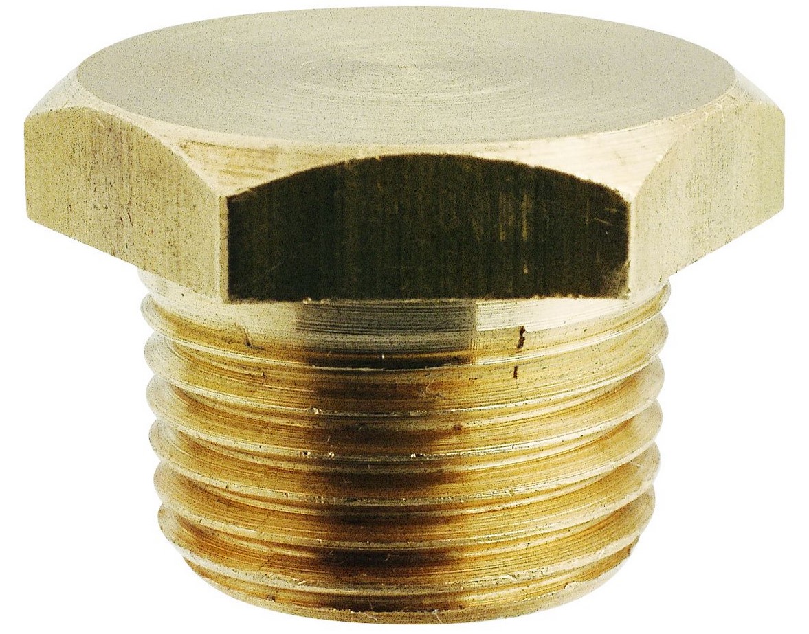 CR Messing Fitting Blindstopfen mit Aussengewinde CR Messing, 1/2" 