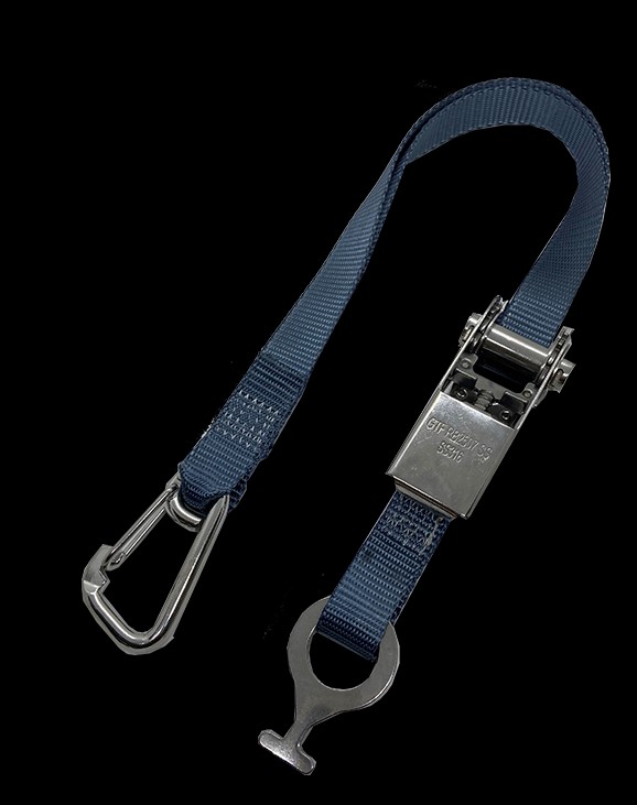 Gründl Padeye 25mm Gurt mit Karabiner, Ratsche Länge 1,2m