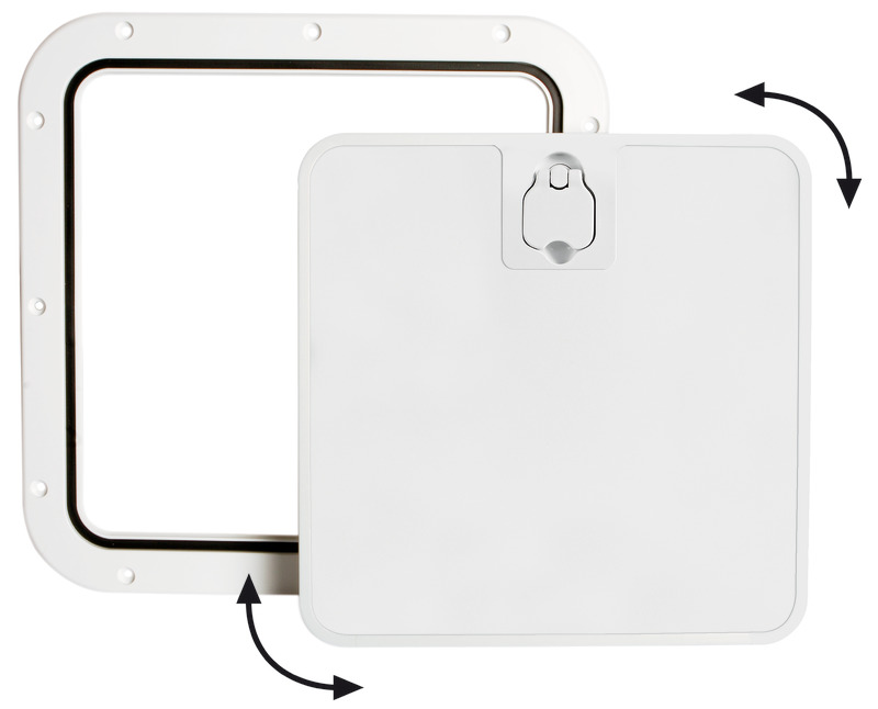 Osculati Inspektionsluke mit abnehmbaren Frontteil 375 x 375 mm, weiss