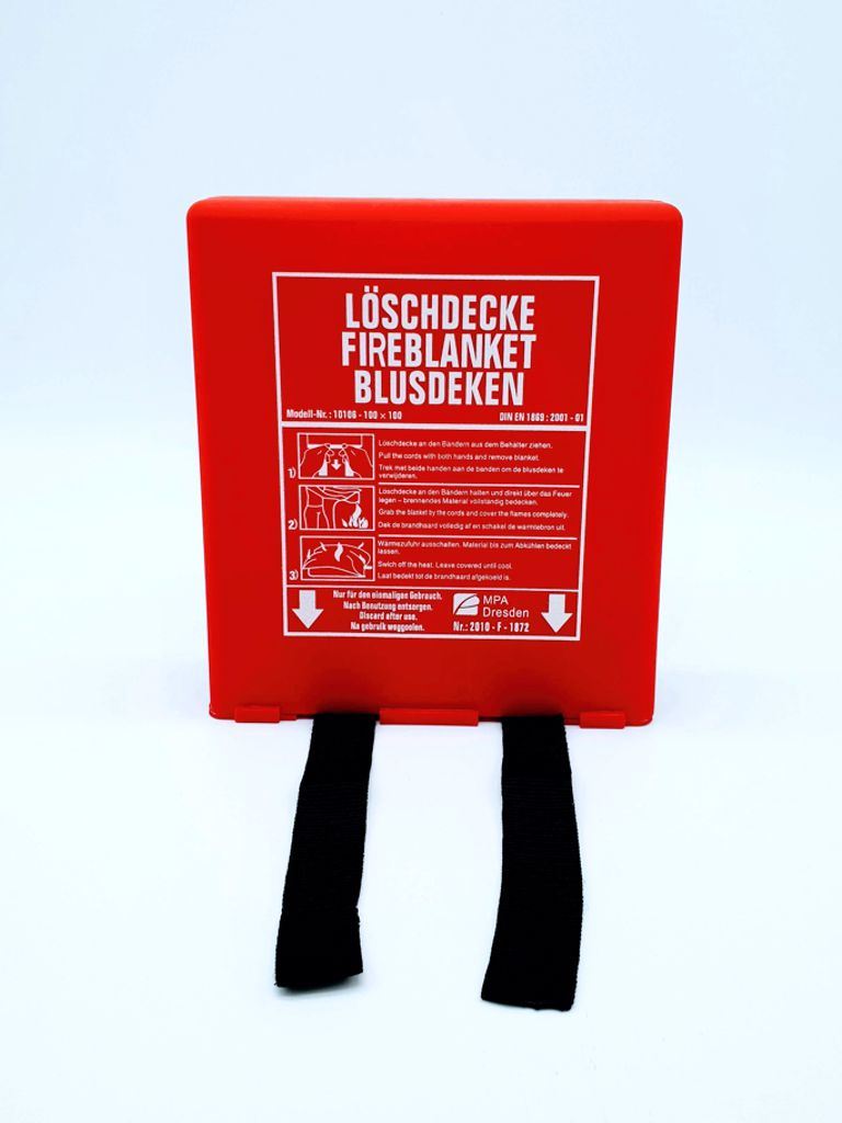 SOSTechnic Feuerlöschdecke D3, 100 x 100 cm mit Box