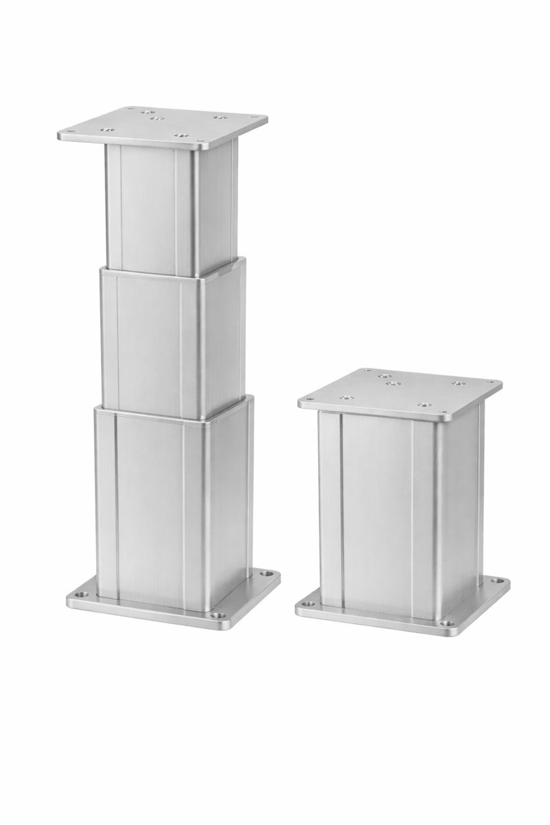 Osculati Eckiges Tischbein Dudge 77, elektrisch 12 V aus Aluminium