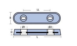 Lindemann Magnesium Anode Typ Vetus, 150 x 60 Lindemann Magnesium Anode Typ Vetus, 150 x 60