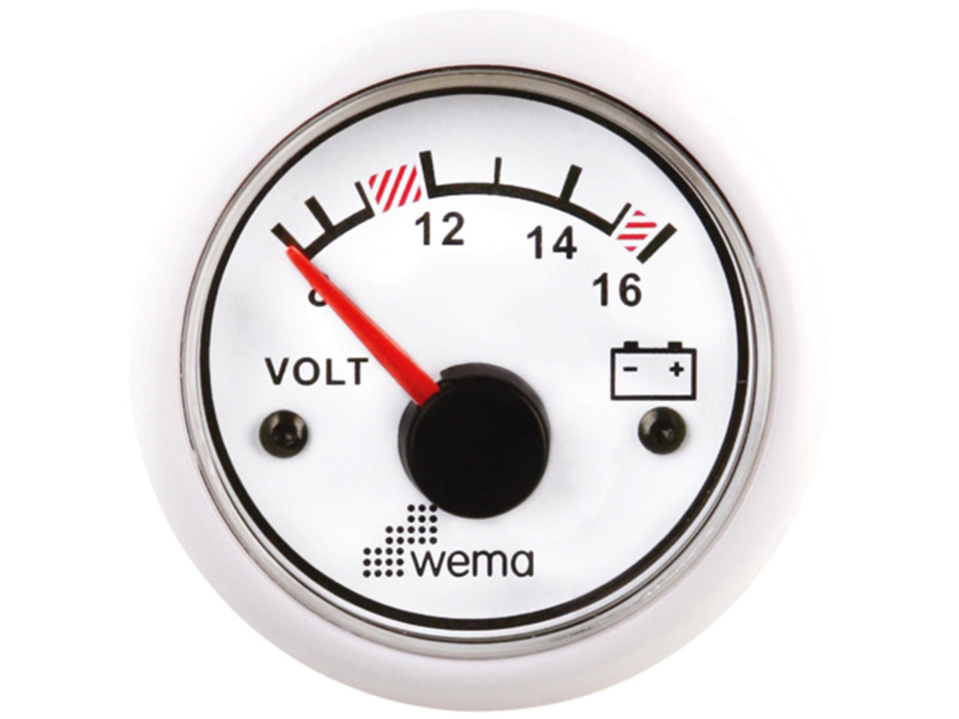 Wema Voltmeter 12 V, weiss
