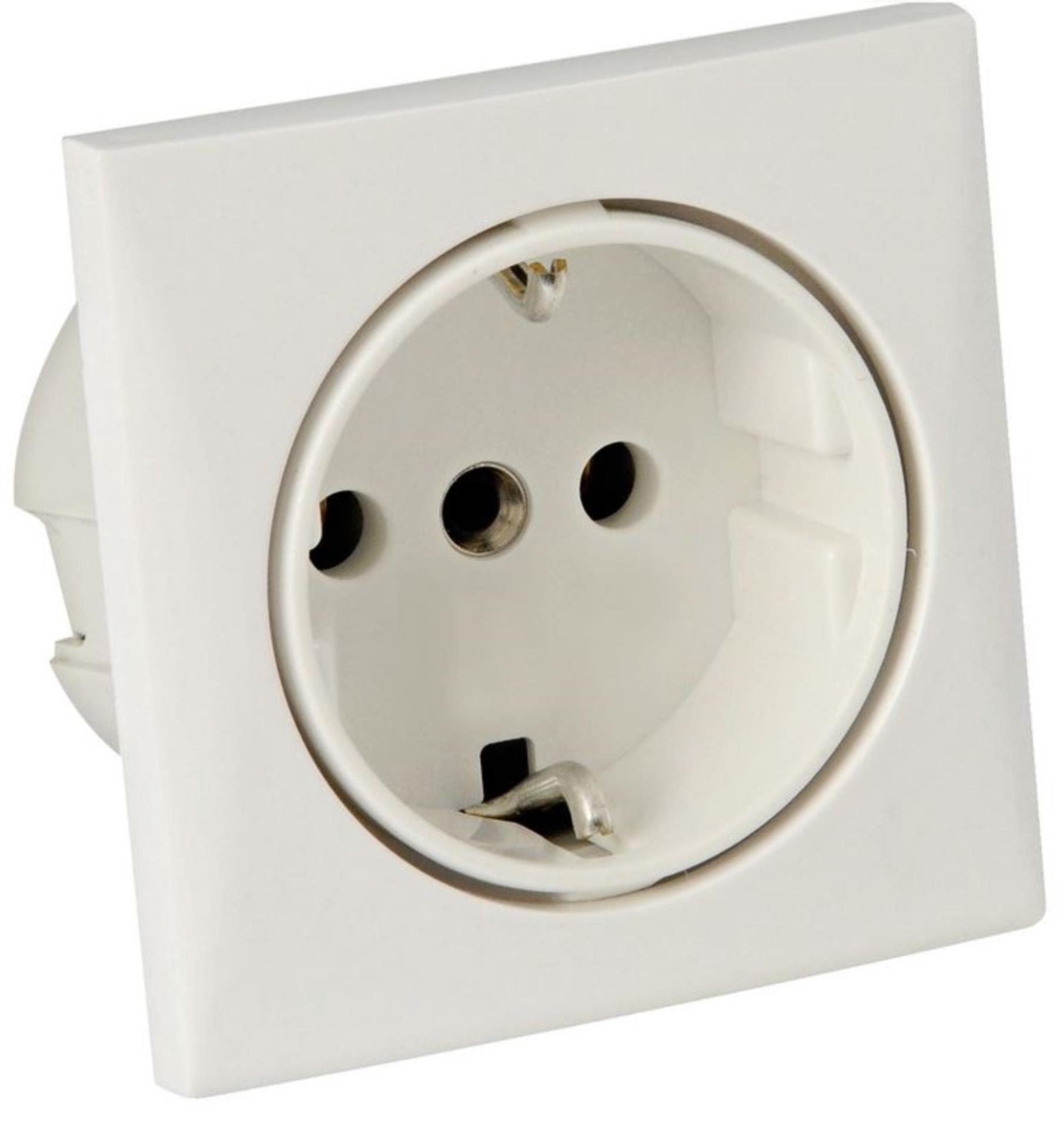 Batsystem Steckdose- Schuko 230V, weiss/weiss