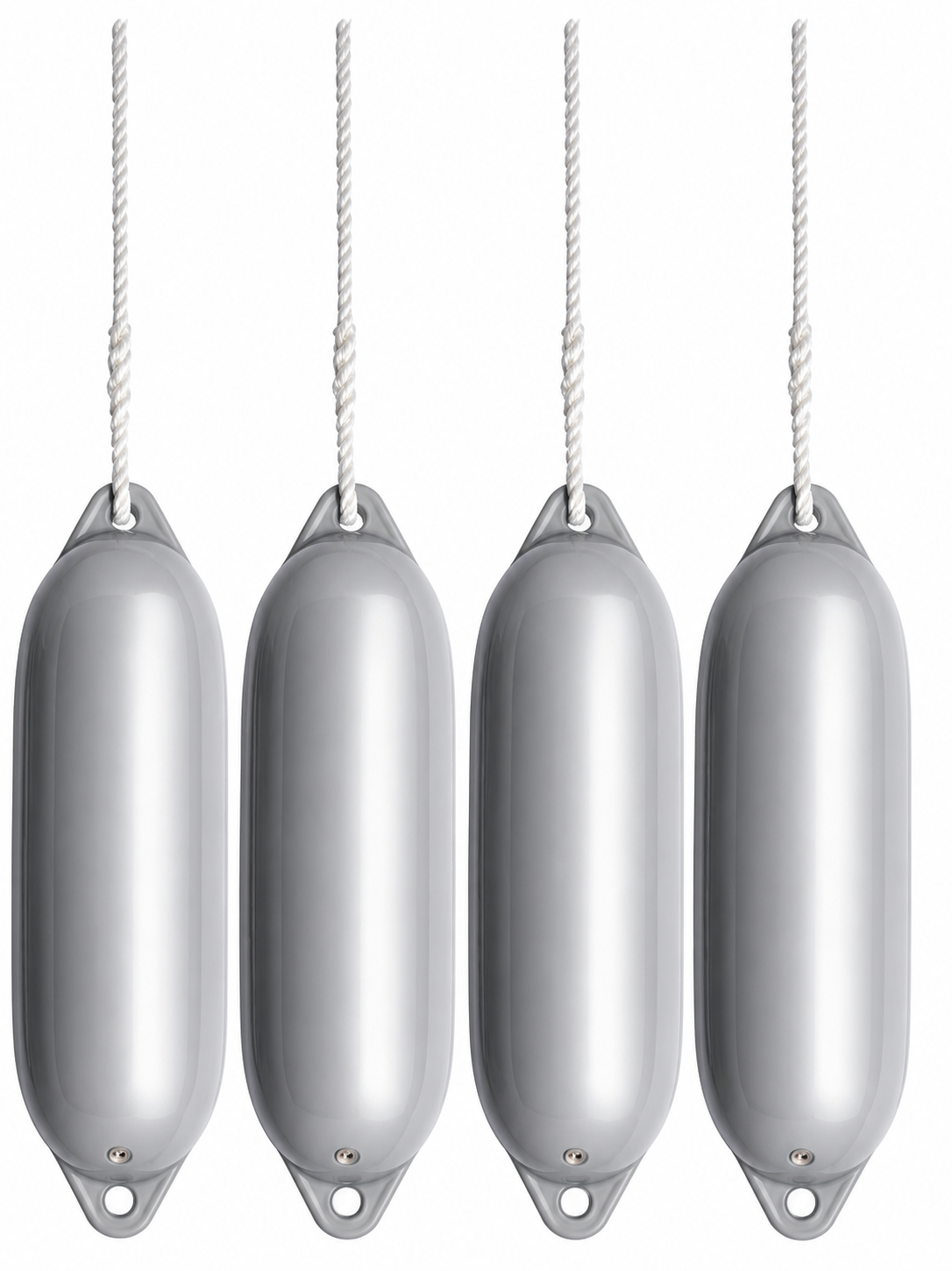 Majoni Talamex Star Fender silber, 62 x 21 cm, 4er Set mit Fenderleine