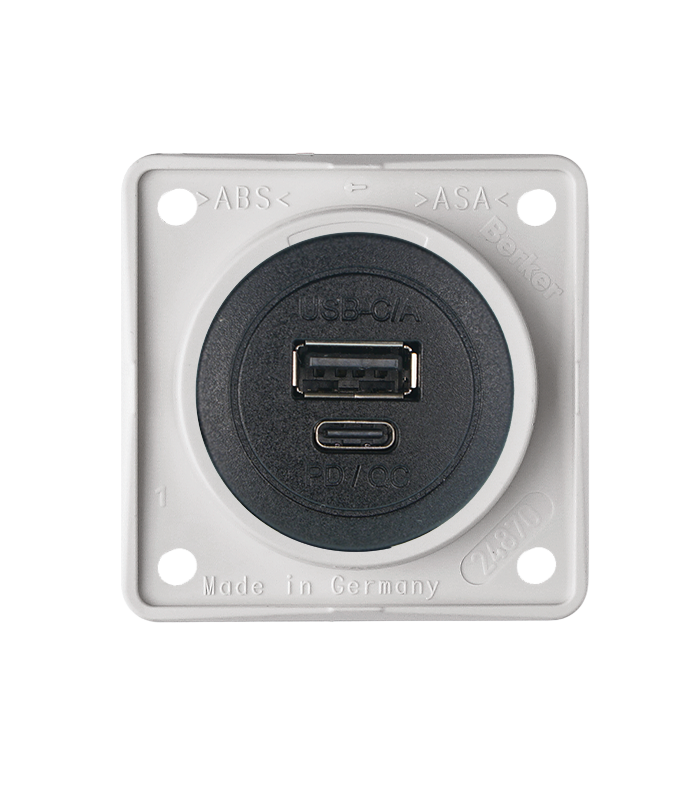 Berker USB-C/A Doppelsteckdose, integro weiß
