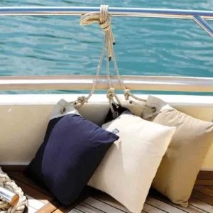 Marine Buisness Kissen wasserfest beige, 40 x 40 cm (Set aus Kissen und Bezug)