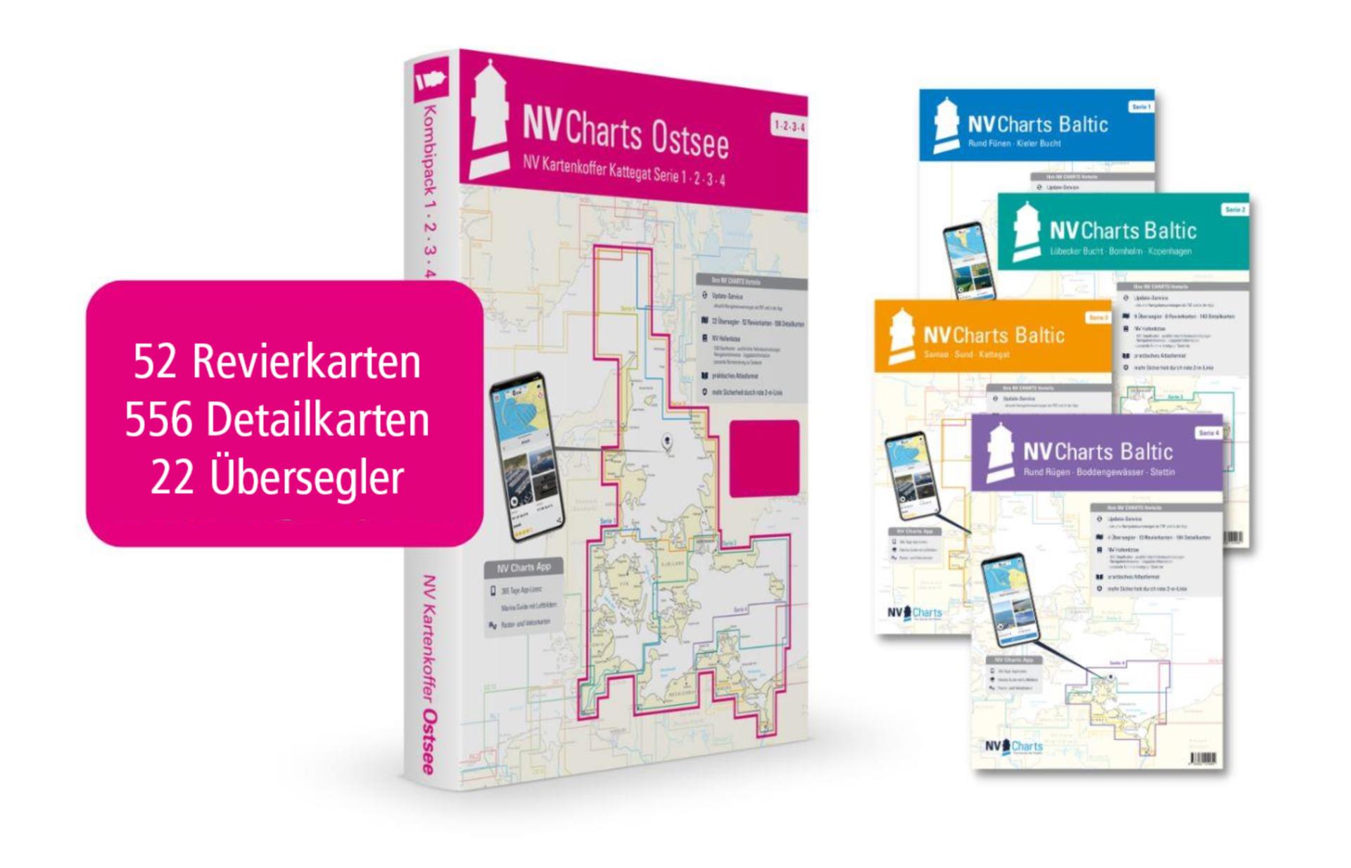 Nautischer Verlag NV Atlas Kartenkoffer Ostsee Serie 1, 2, 3, 4