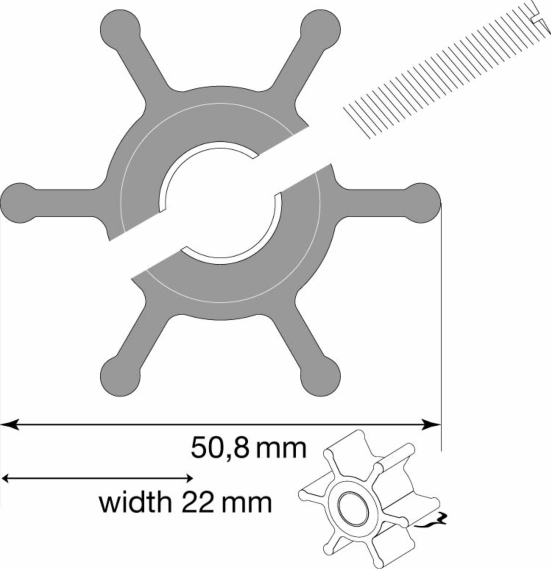 Johnson Impeller Neopren F4B mit Welle (09-1026B-1)