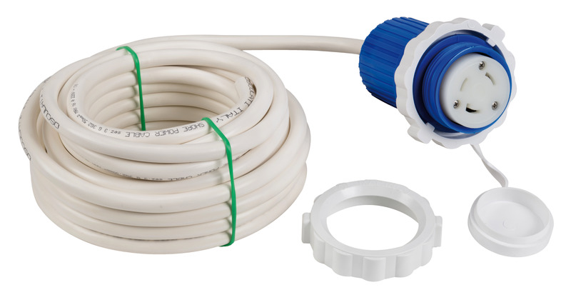 Osculati Landstromkabel mit US-Stecker & LED 16 A weiss, 10 Meter
