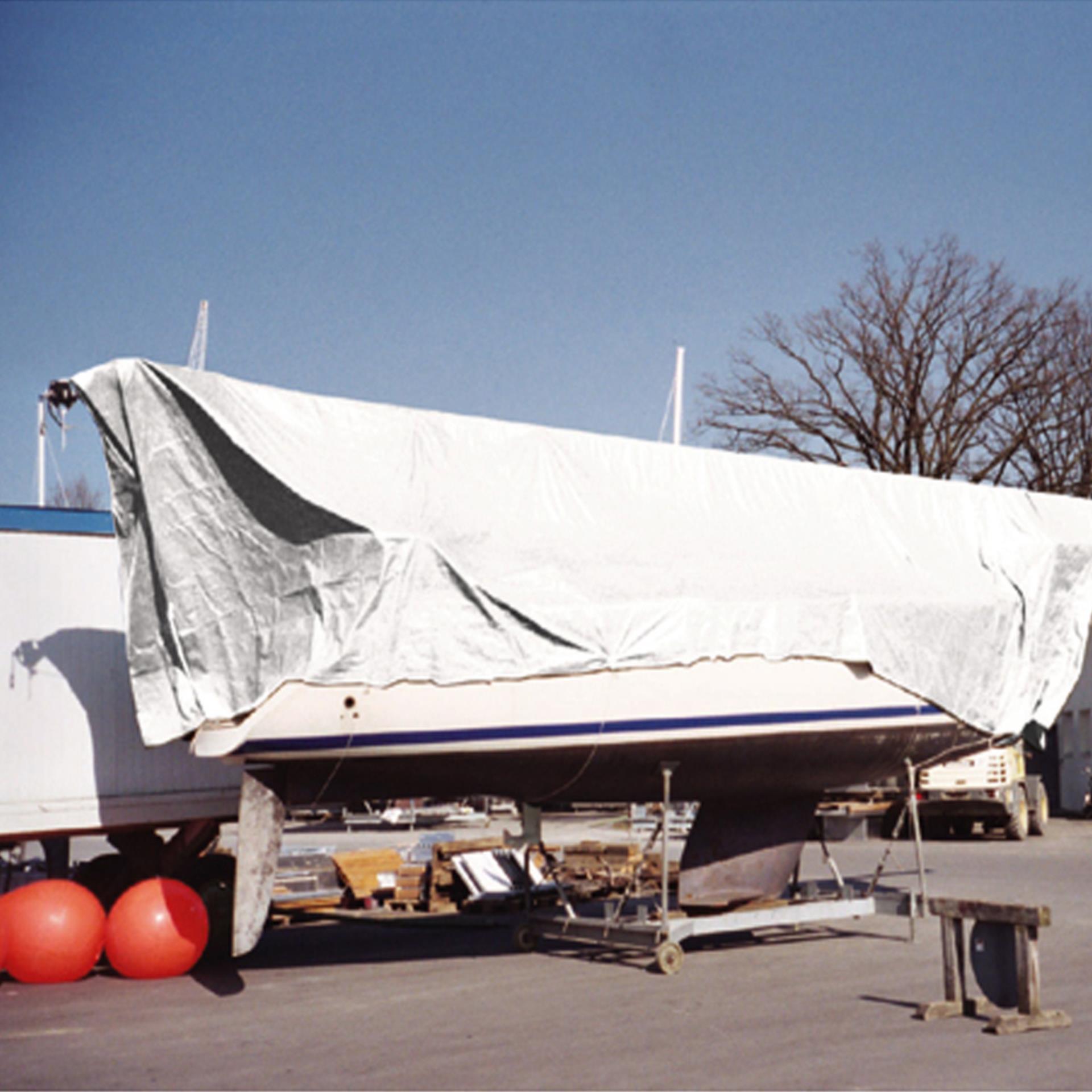 Gewebeplane 100 g/m² PE weiss, 4 x 5 Meter