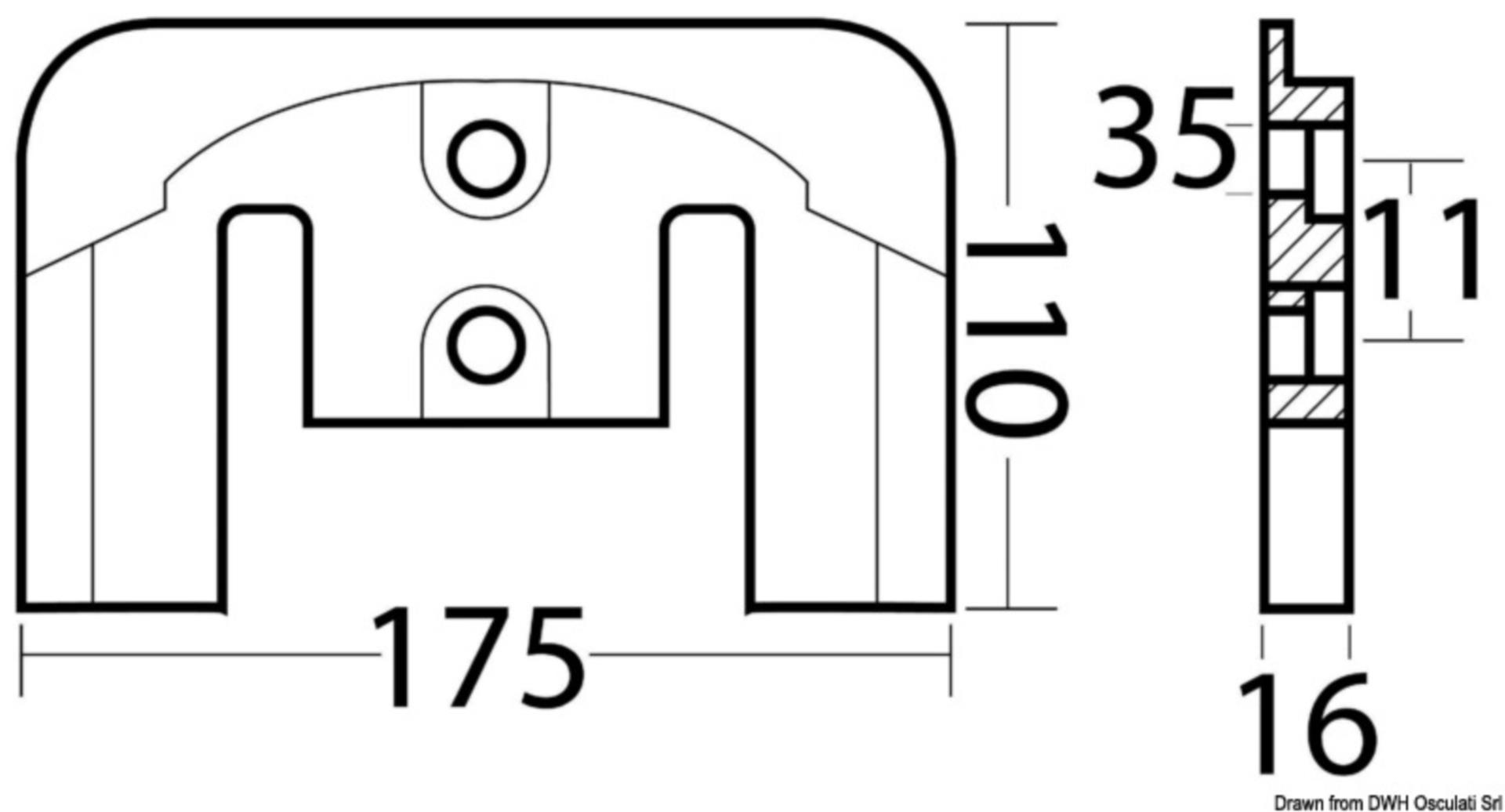Osculati Plattenanode aus Zink für Mercruiser Bravo Osculati Plattenanode aus Zink für Mercruiser Bravo