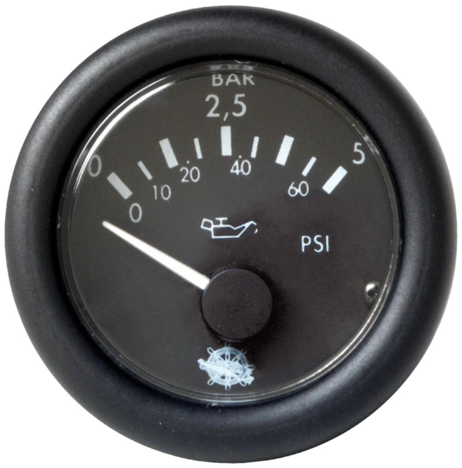 Osculati Guardian Öldruckanzeige 0 - 5 bar, 24 V, schwarz