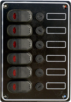 Trem Schalttafel 6 Schalter, Aluminium