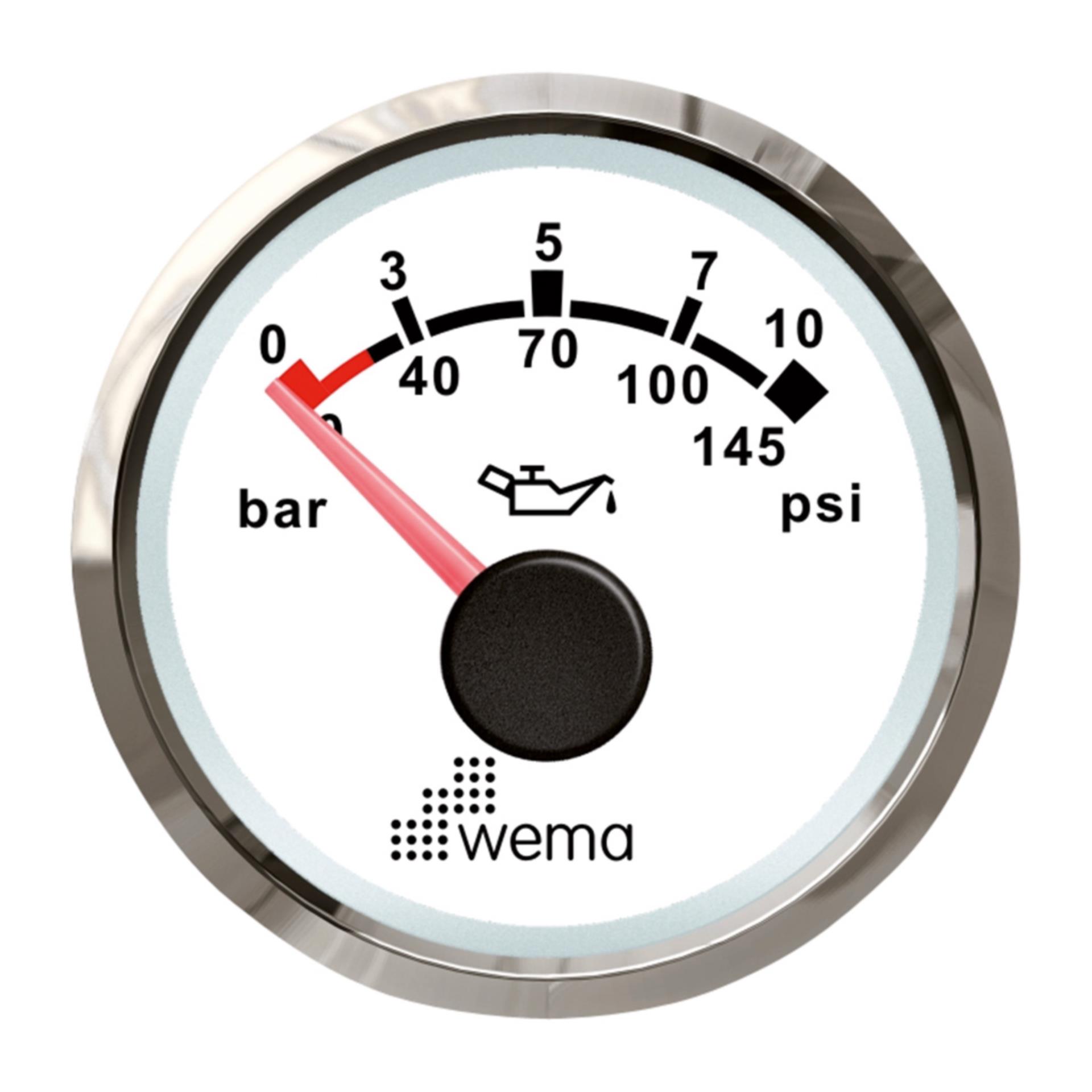 Wema Anzeige NMEA2000 Öldruck 12V weiß