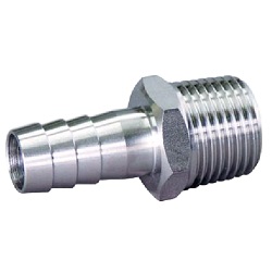 Osculati Schlauchstutzen Edelstahl Außengewinde 3/8 ", 15 mmØ