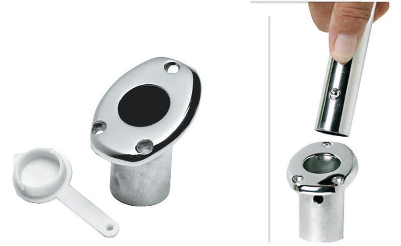 Osculati Flaggenstockhalter Edelstahl, Einbau (25 mmØ)