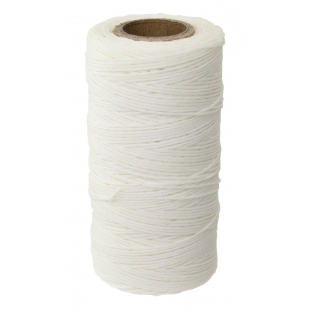 Grobes, gewachstes Polyestergarn 2,0 mmØ, Weiss (ca. 160 Meter)