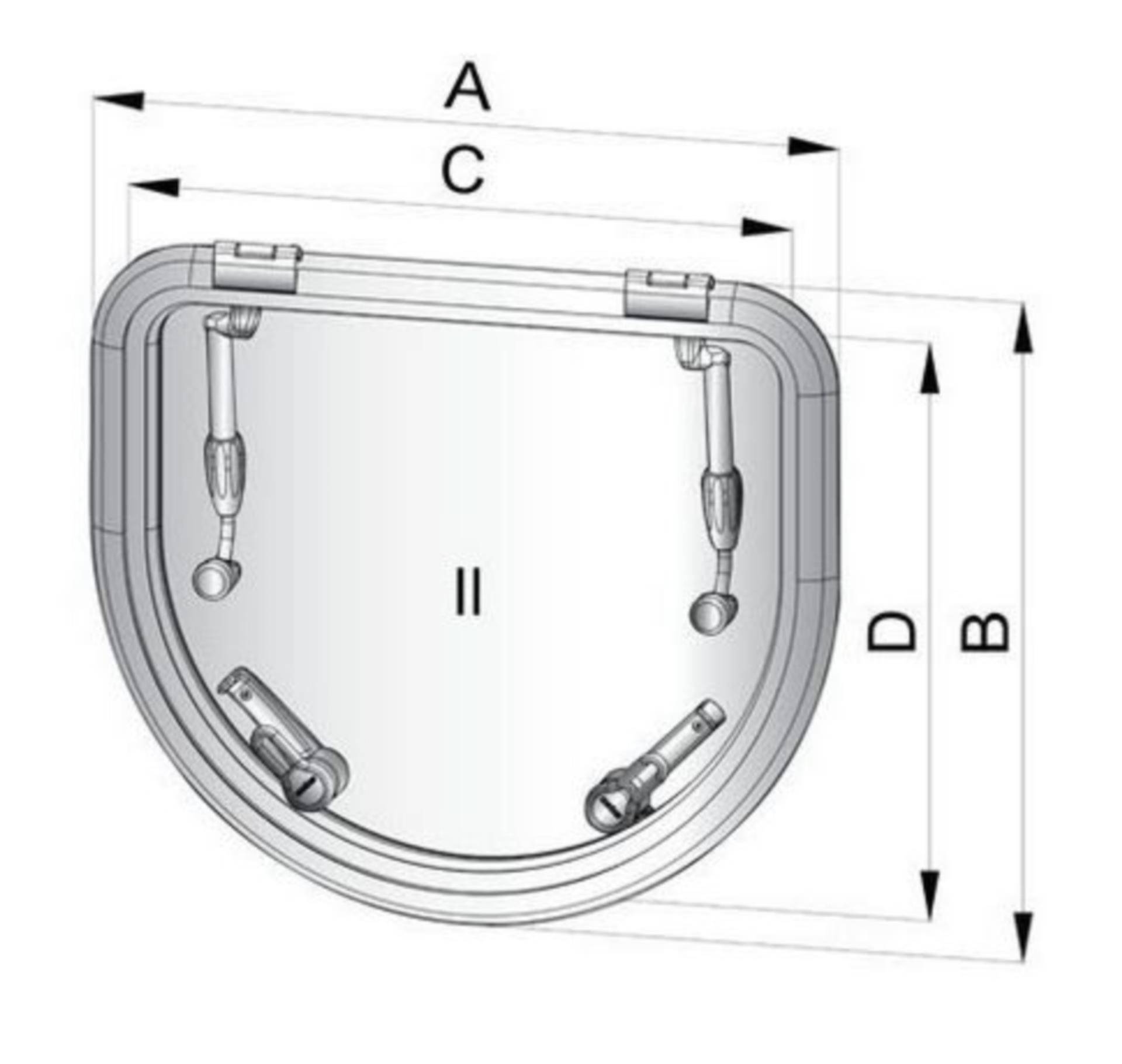Vetus Altus Decksluke Typ D520, außen 592 x 524mm Vetus Altus Decksluke Typ D520, außen 592 x 524mm