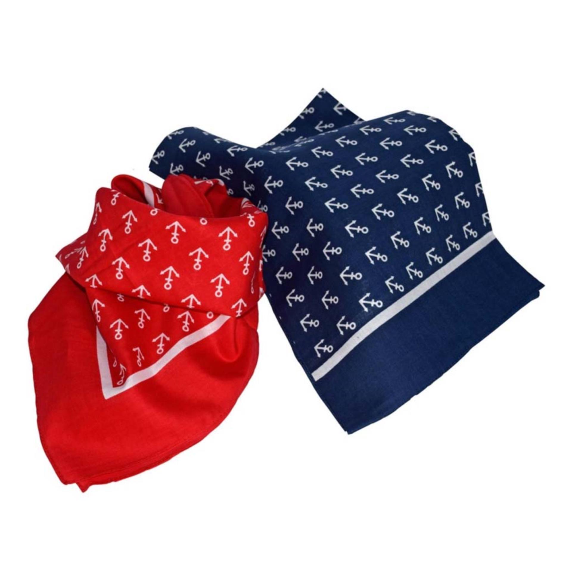 Modas Viereck Halstuch mit Anker, Dunkelblau