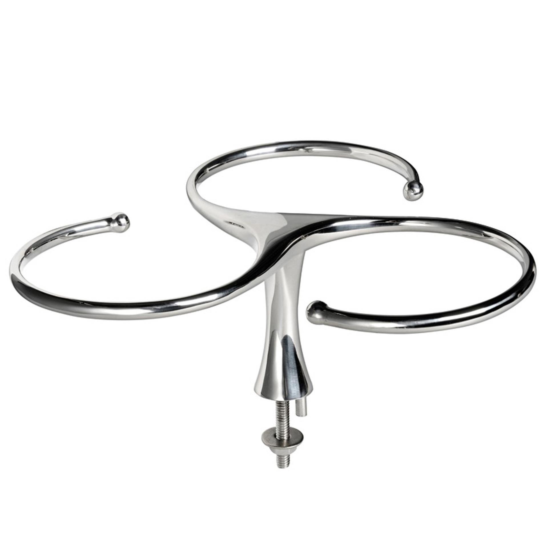 Osculati Glashalter Edelstahl 3er Stern, 170 x 170 mm, Stiftschraube