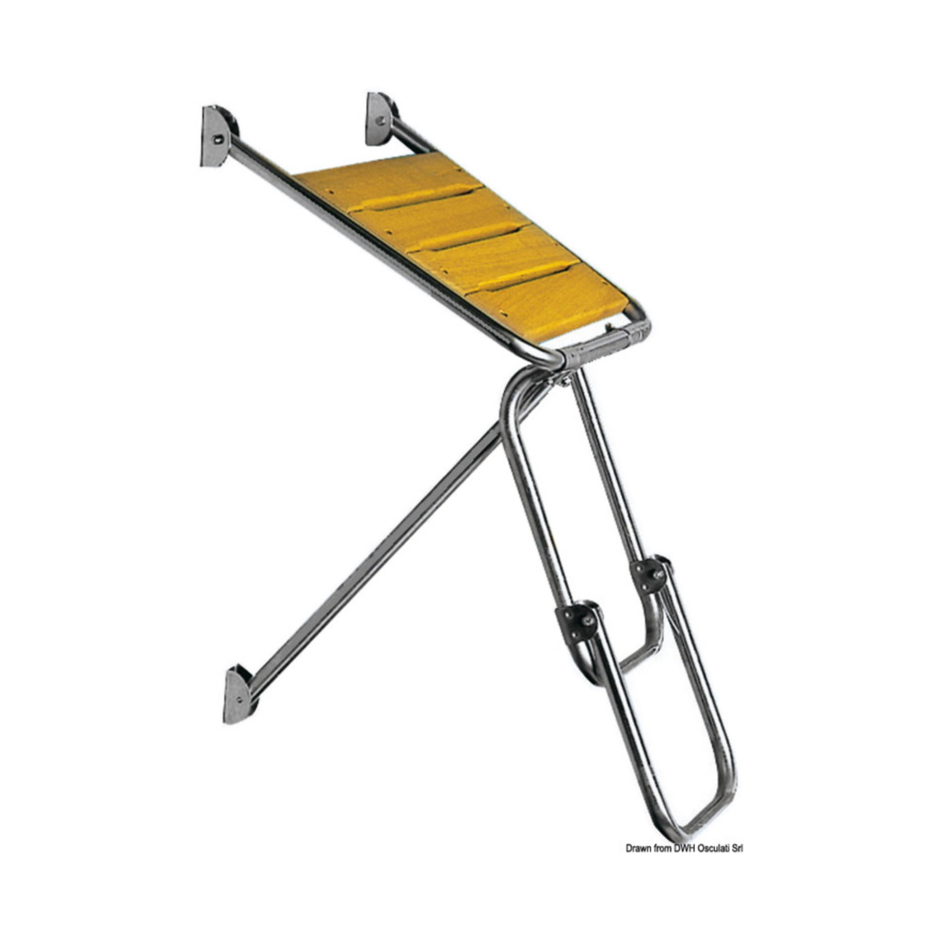 Badeplattform 58 x 52 cm mit Leiter zwei Stufen