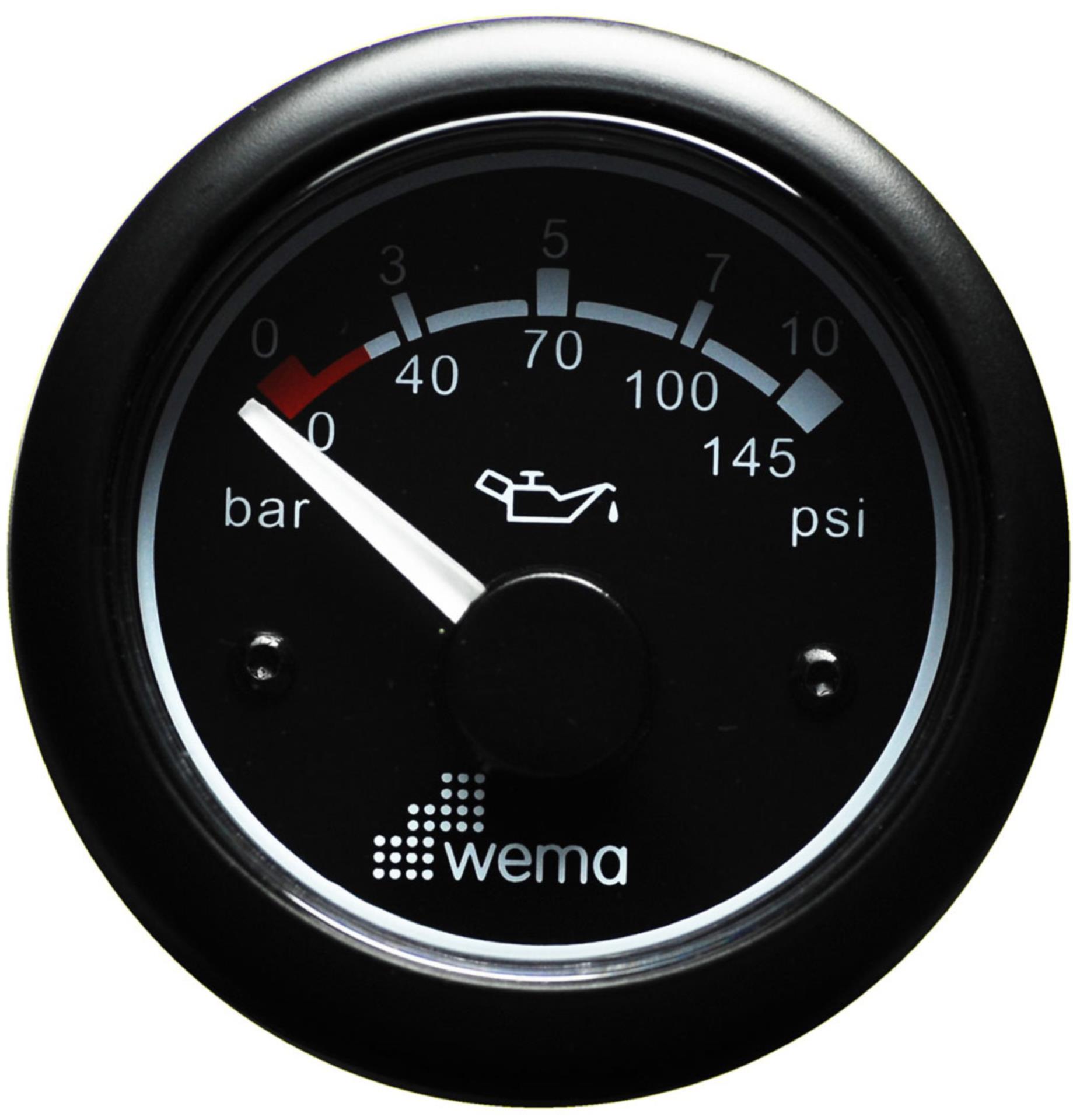 Wema Öldruckanzeige, schwarz