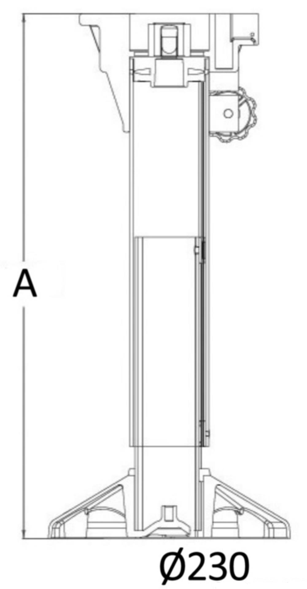 Osculati Waverider Stuhlrohr mit Stoßdämpfer 370 / 450 mm teleskopierbar
