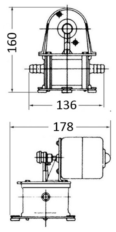 Osculati Membranpumpe Geiser, 24 V  (4,0 A, 18 l/min)