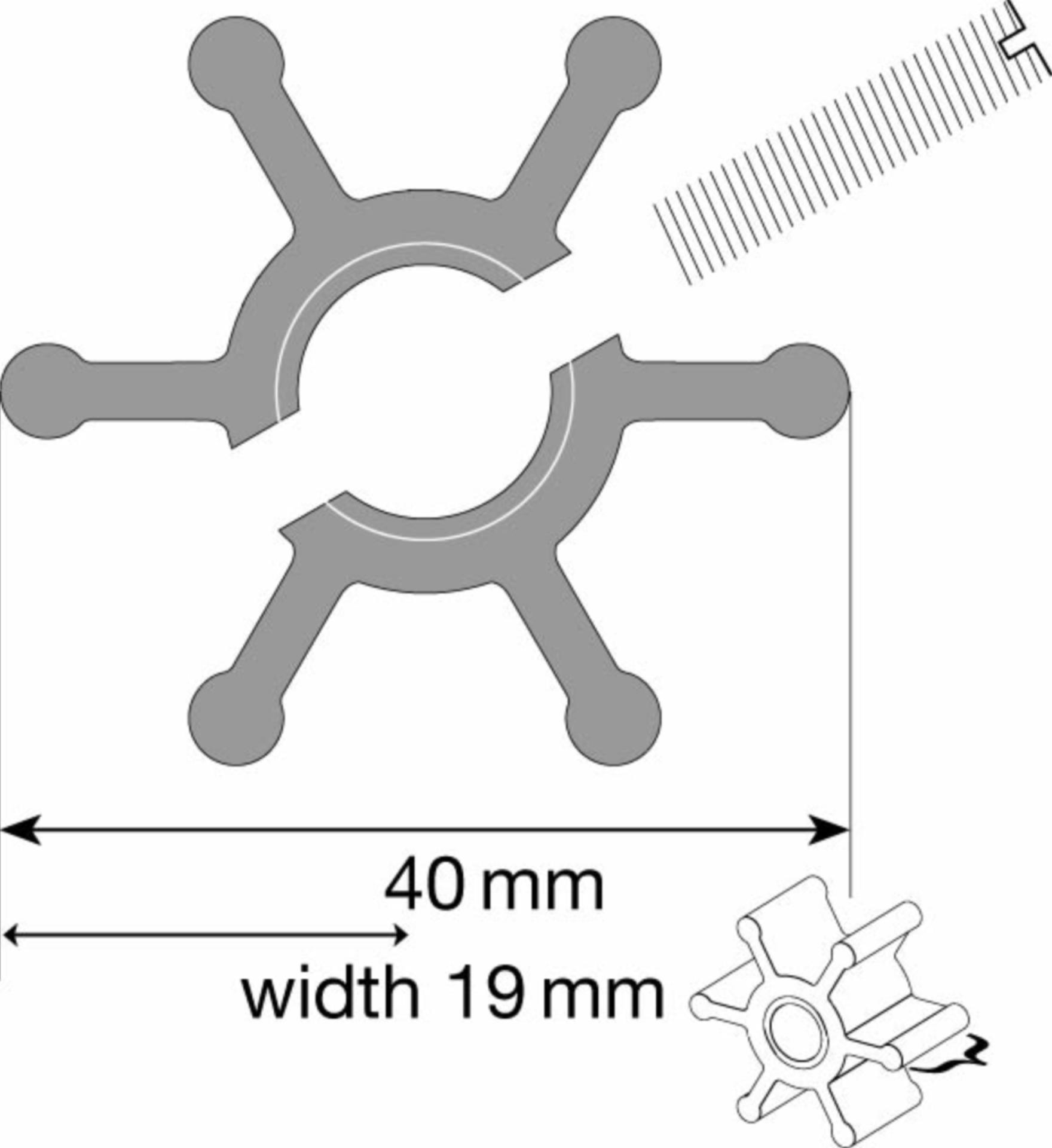 Johnson Impeller Neopren F35 mit Welle (09-808B)