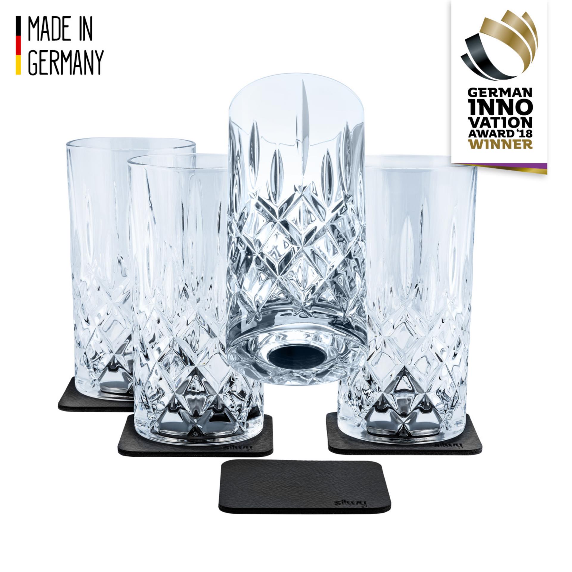 silwy Magnetglas 4er Set Longdrink