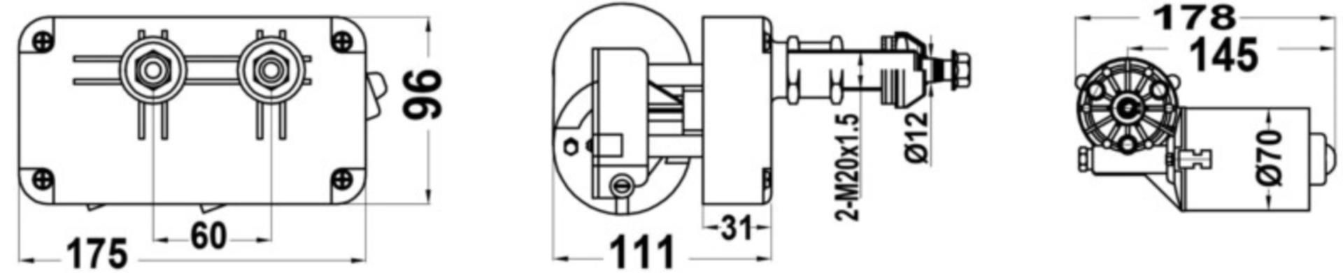 Osculati Parallel Wischermotor 12V / 50 Watt Osculati Parallel Wischermotor 12V / 50 Watt