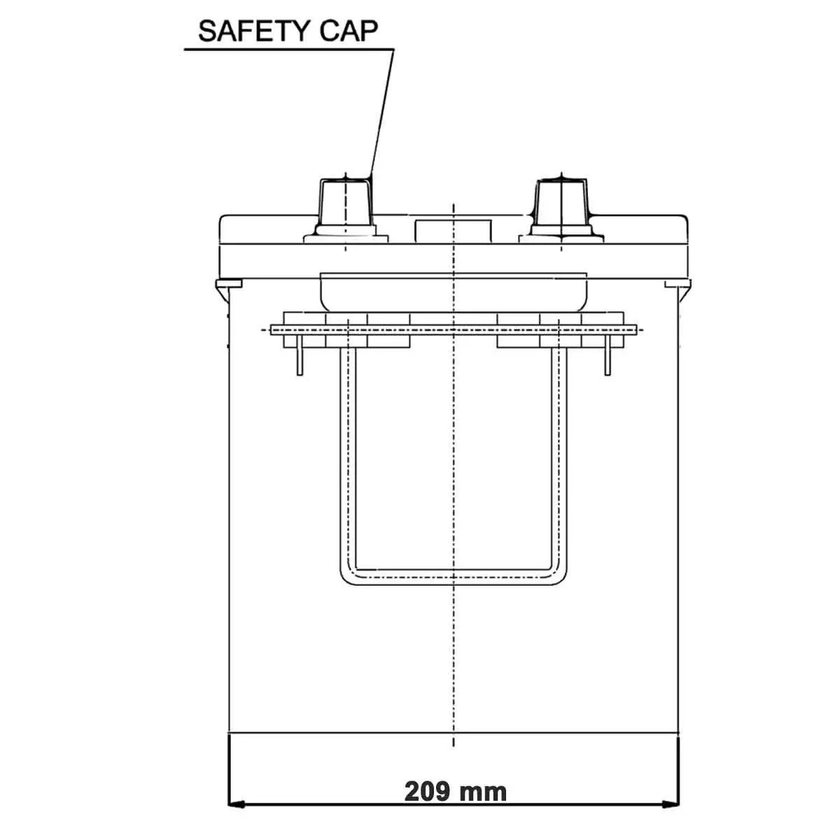 Vetus AGM Batterie 170 Ah, 513 x 223 x 223 mm, 46,6 kg Vetus AGM Batterie 170 Ah, 513 x 223 x 223 mm, 46,6 kg