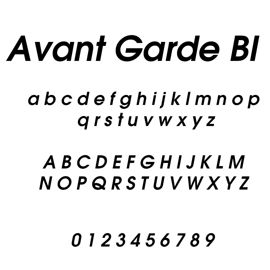 Gründl Schriftart Avant Garde BI, 151 - 200 mm Gründl Schriftart Avant Garde BI, 151 - 200 mm