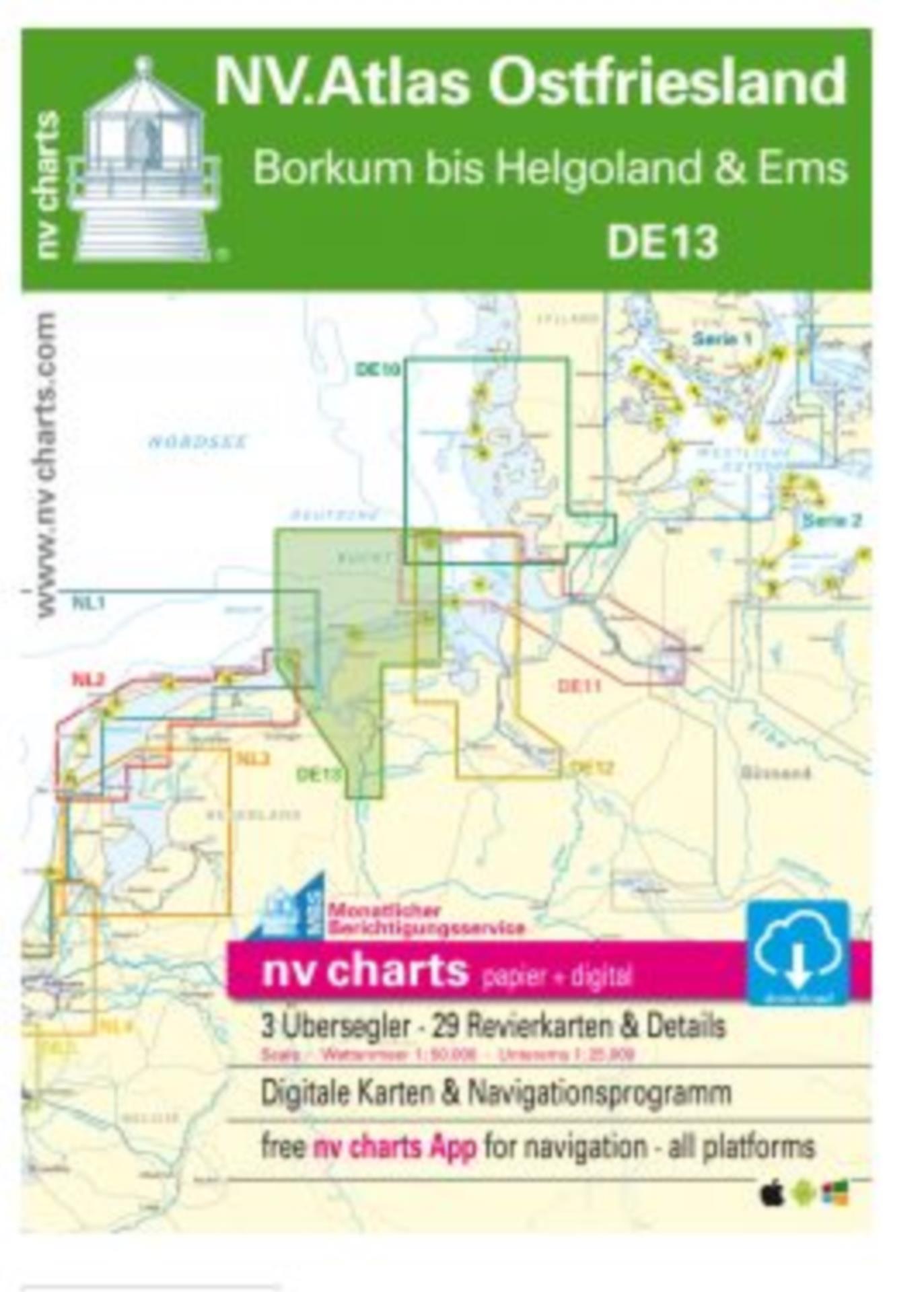 Nautischer Verlag NV Atlas Ostfriesland DE13 - Borkum bis Helgoland & Ems