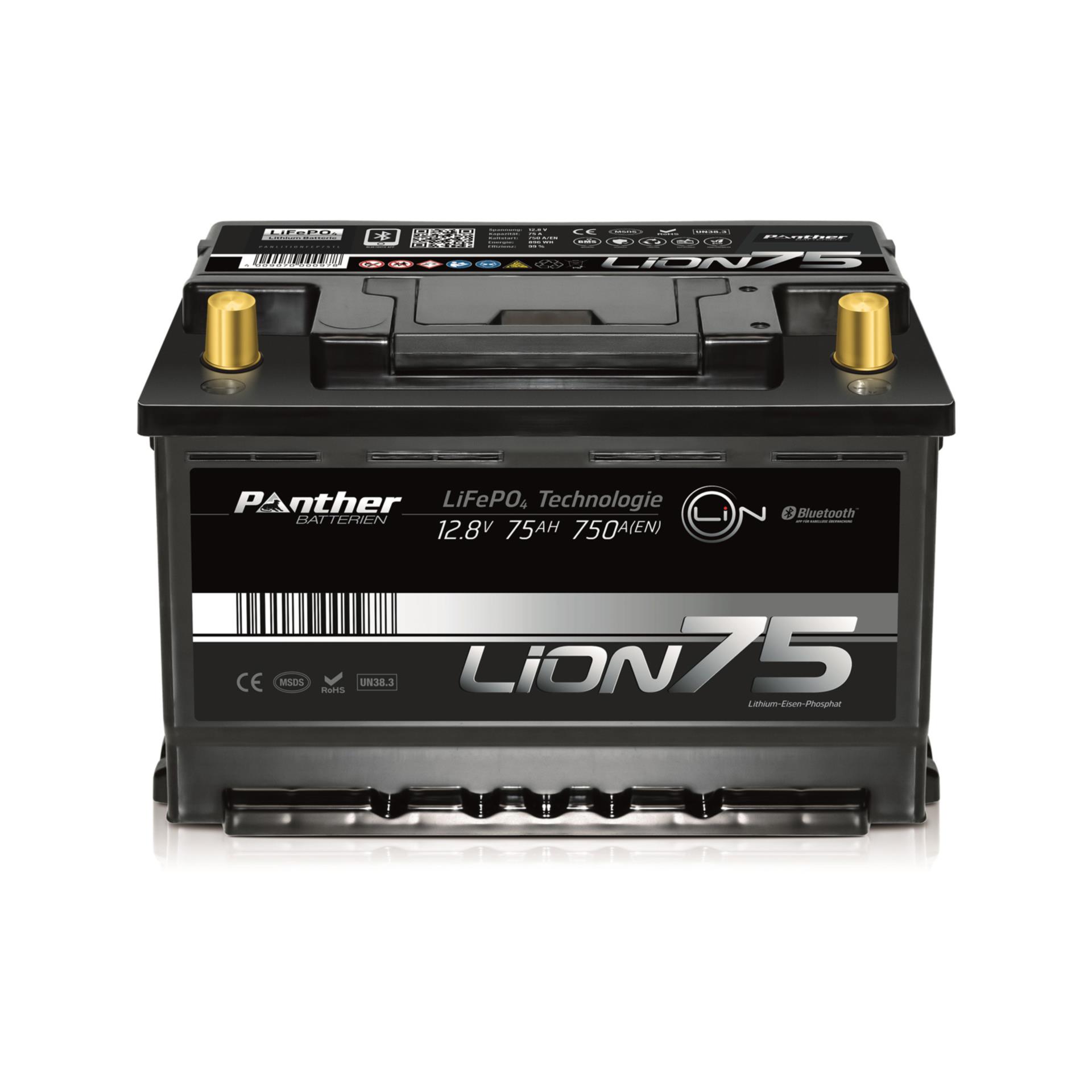 Panther Batterien Panther Lithium Ionen Batterie 12,8V 75A