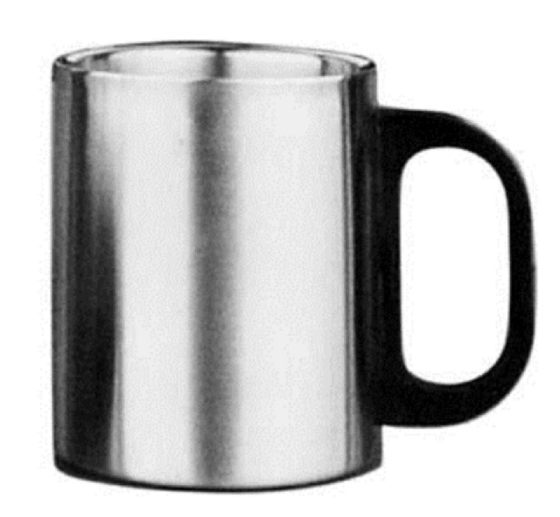 Edelstahlbecher 350 ml mit Kunststoffgriff & Deckel