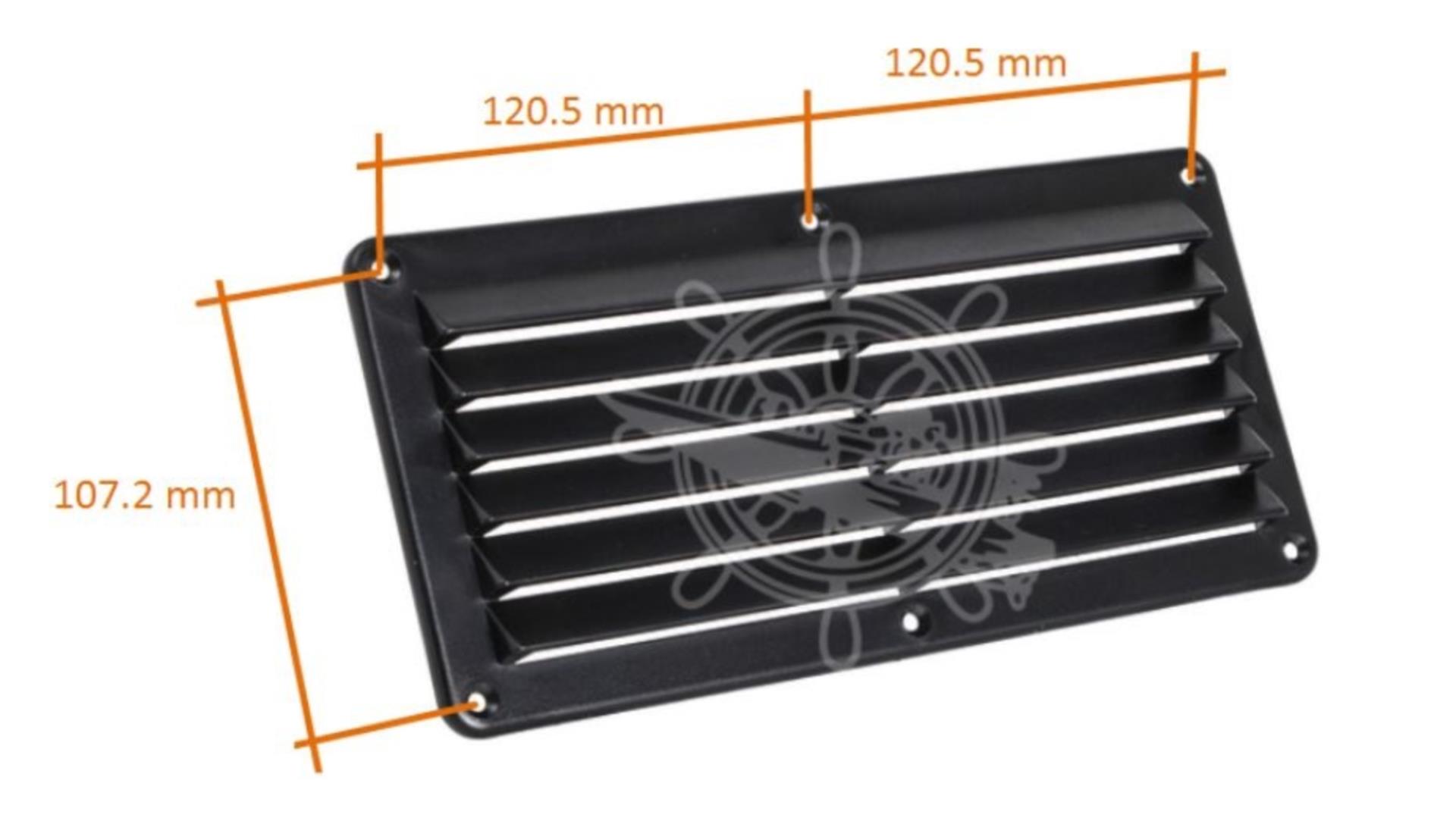 Osculati Lüftungsgitter Nylon 125 x 260 mm, schwarz Osculati Lüftungsgitter Nylon 125 x 260 mm, schwarz