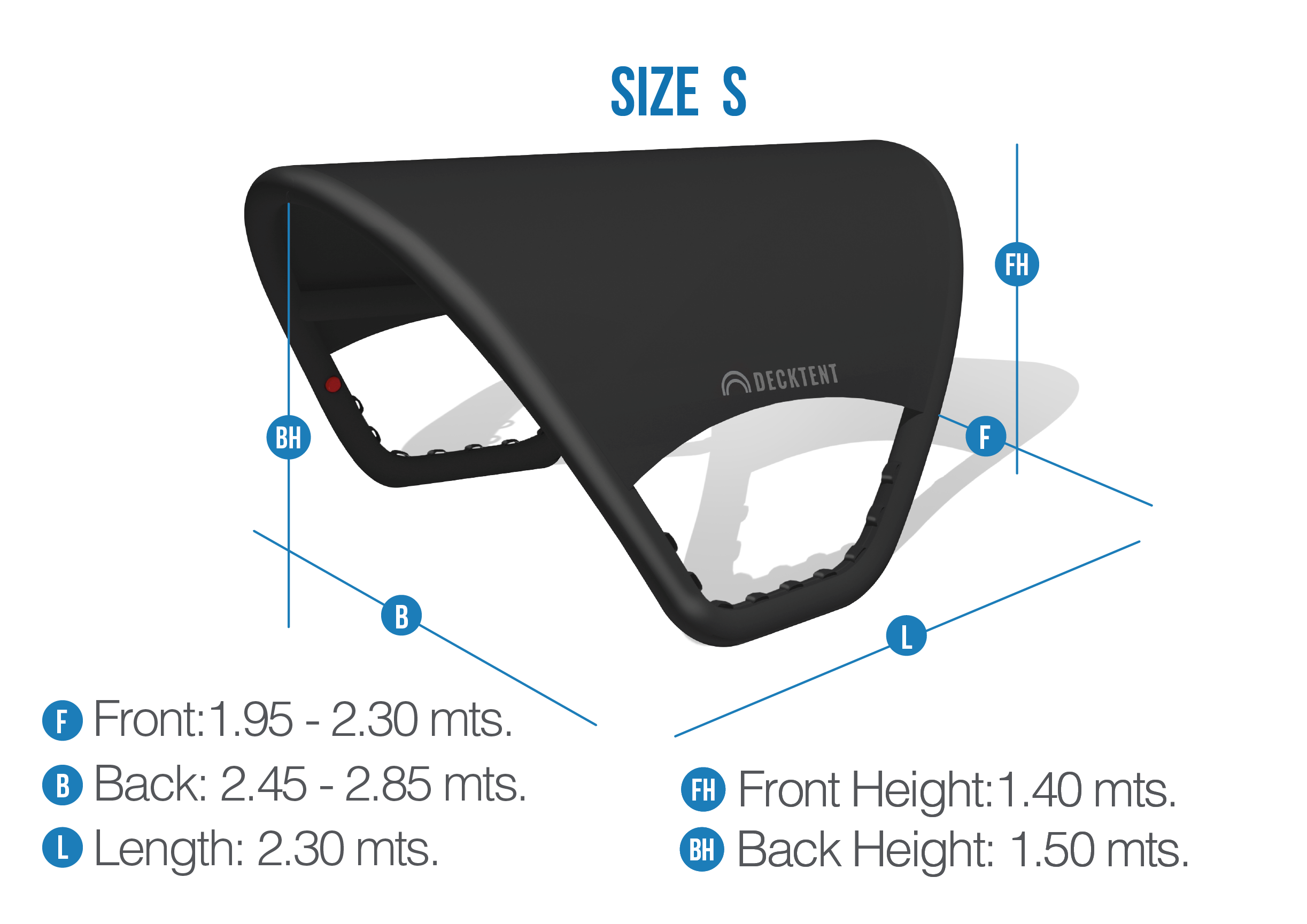Decktent S schwarz, Länge 230 cm Decktent S schwarz, Länge 230 cm