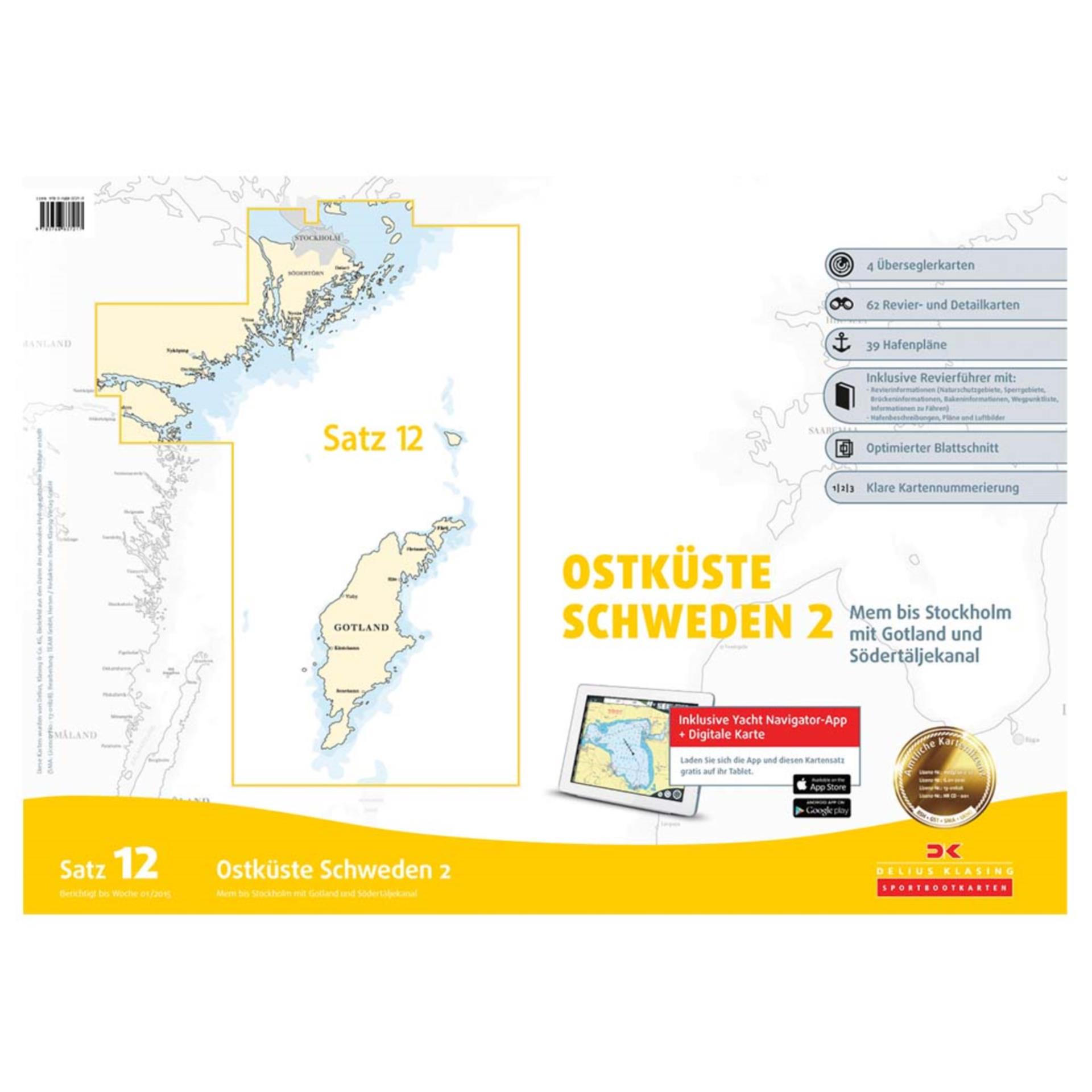 Delius Klasing Sportbootkarten Satz 12, Schweden 2