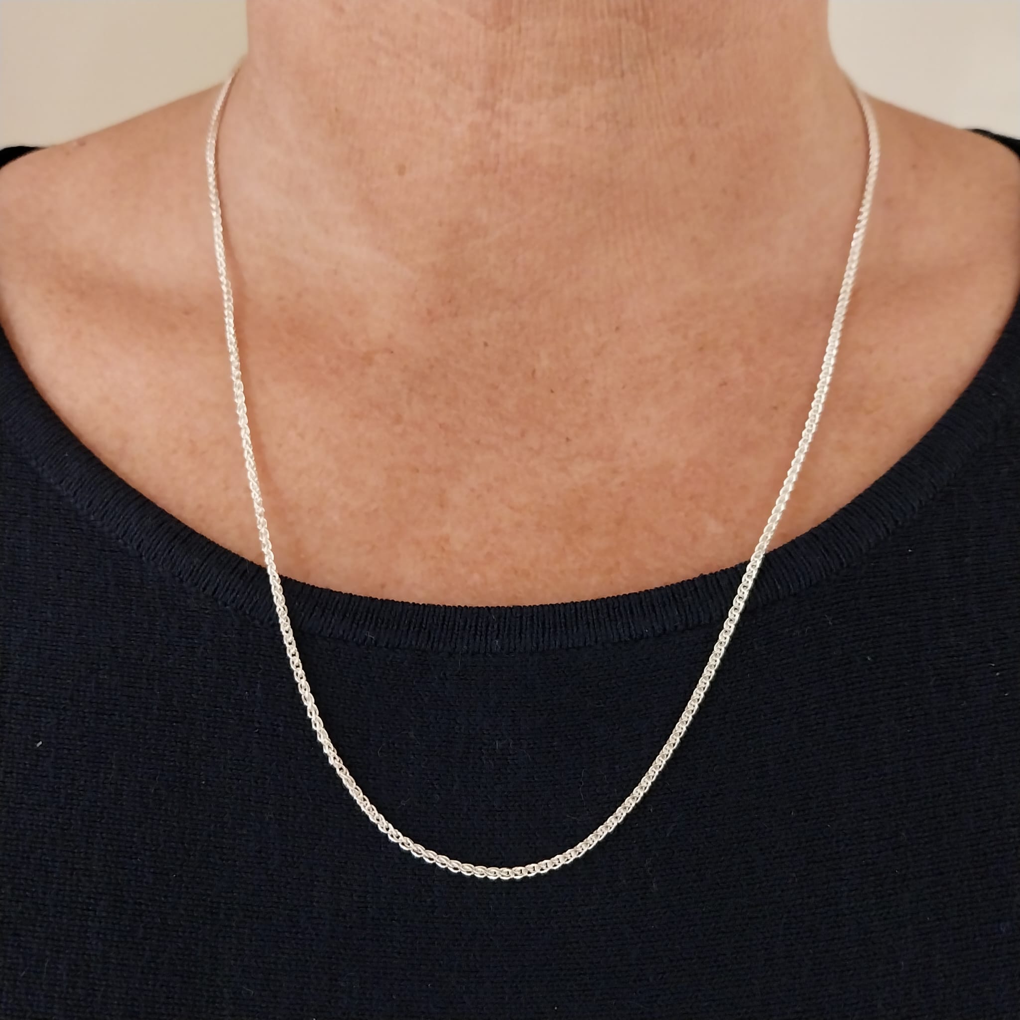 WattenLiebe Zopfkette 50cm , 925 Silber