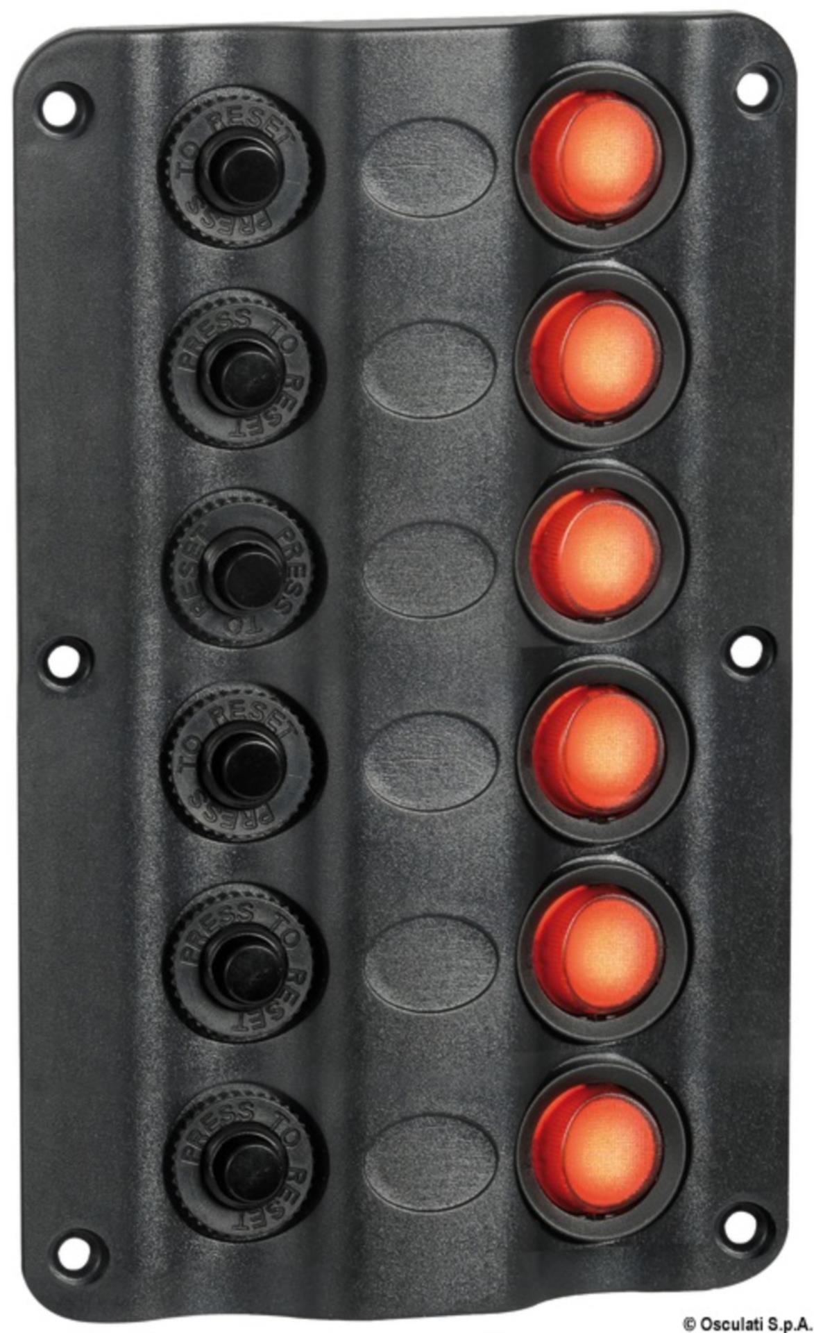 Osculati Schalttafel Wave 6 er, 160 x 100 mm