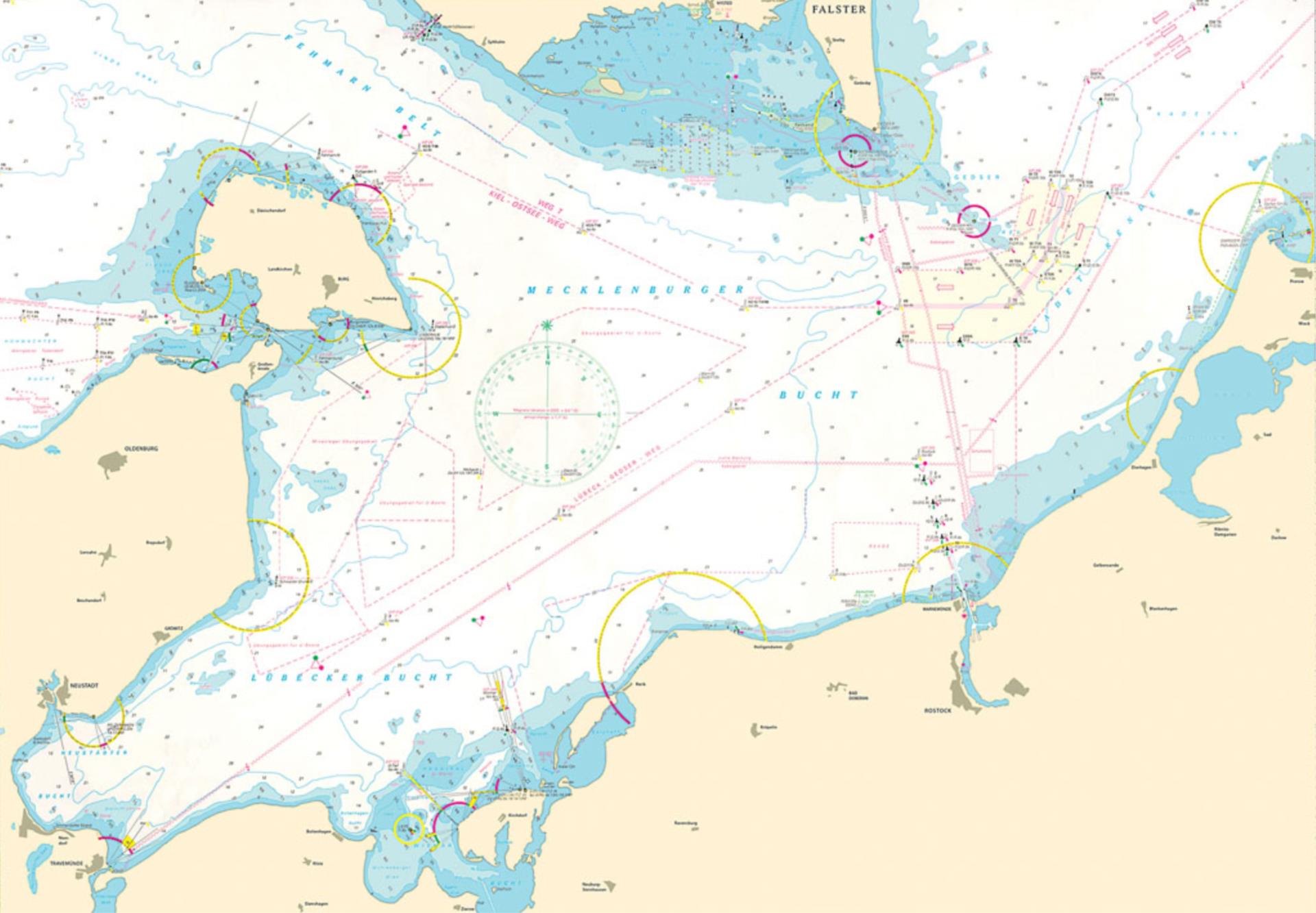 Navyline Seekarten Tischset 400 x 300 mm, Lübecker Bucht