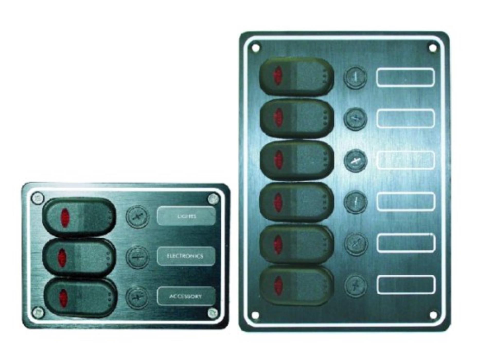 Schalttafel 6 Schalter, Aluminium
