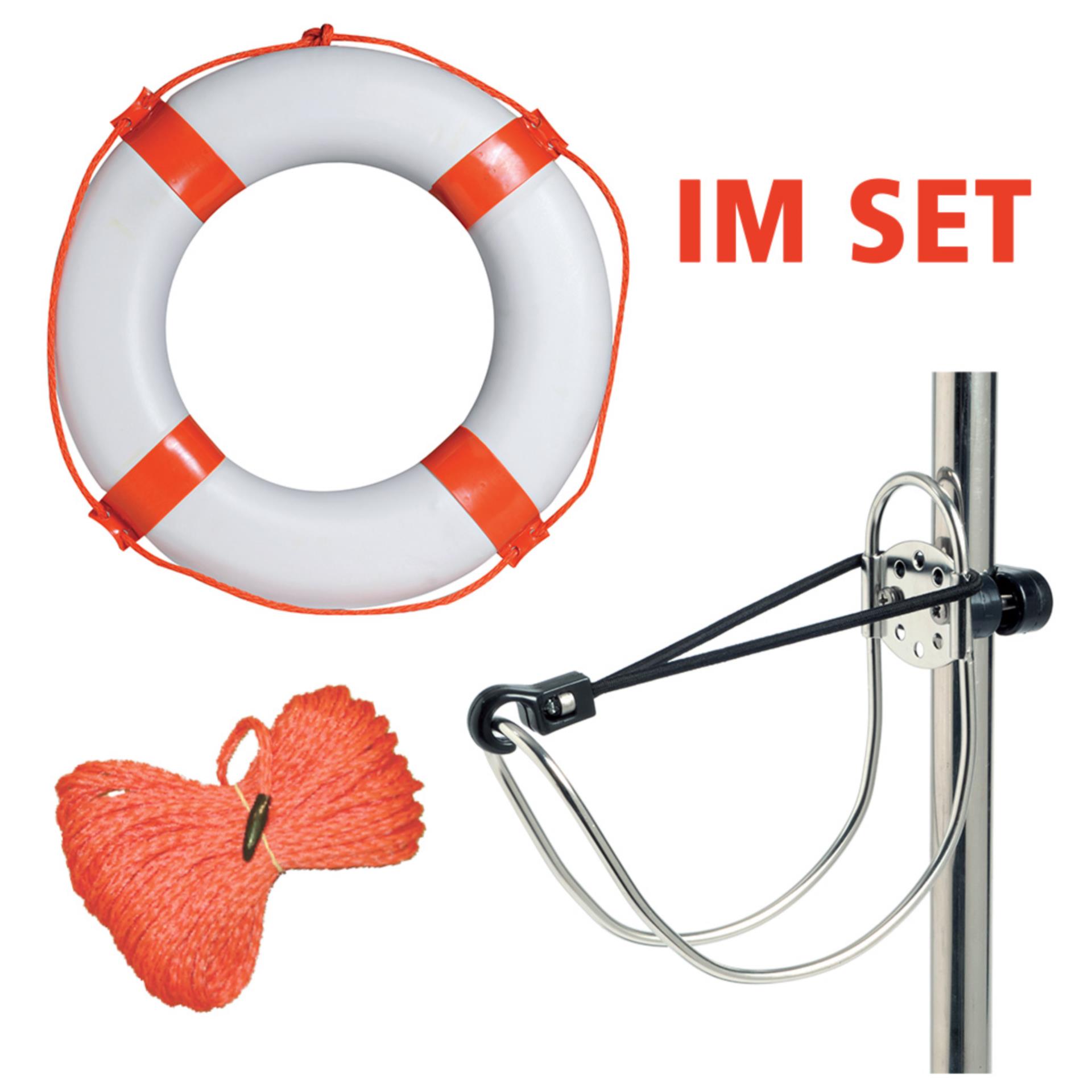 Osculati Rettungsringset inkl. Rettungsleine + Edelstahl Universalhalterung