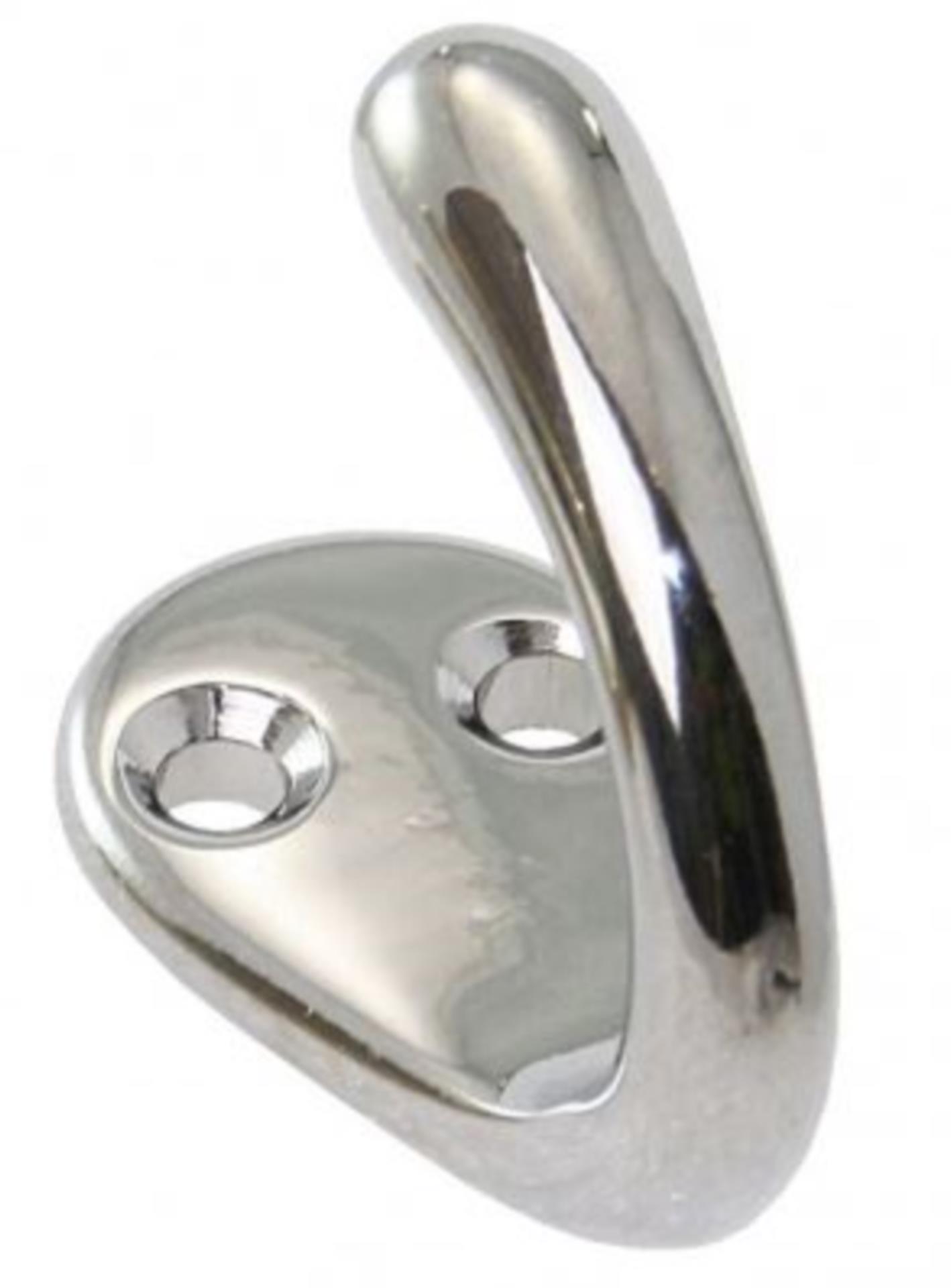 Lindemann Kleiderhaken einfach Messing verchromt, 16 x 34 mm