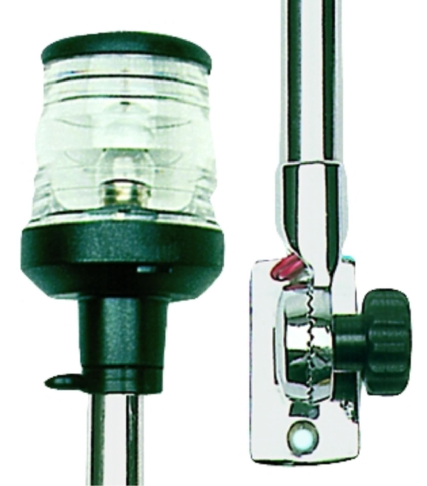 Osculati Edelstahl Lampenmast Klapp 60 cm, schwarzes Rundumlicht Osculati Edelstahl Lampenmast Klapp 60 cm, schwarzes Rundumlicht