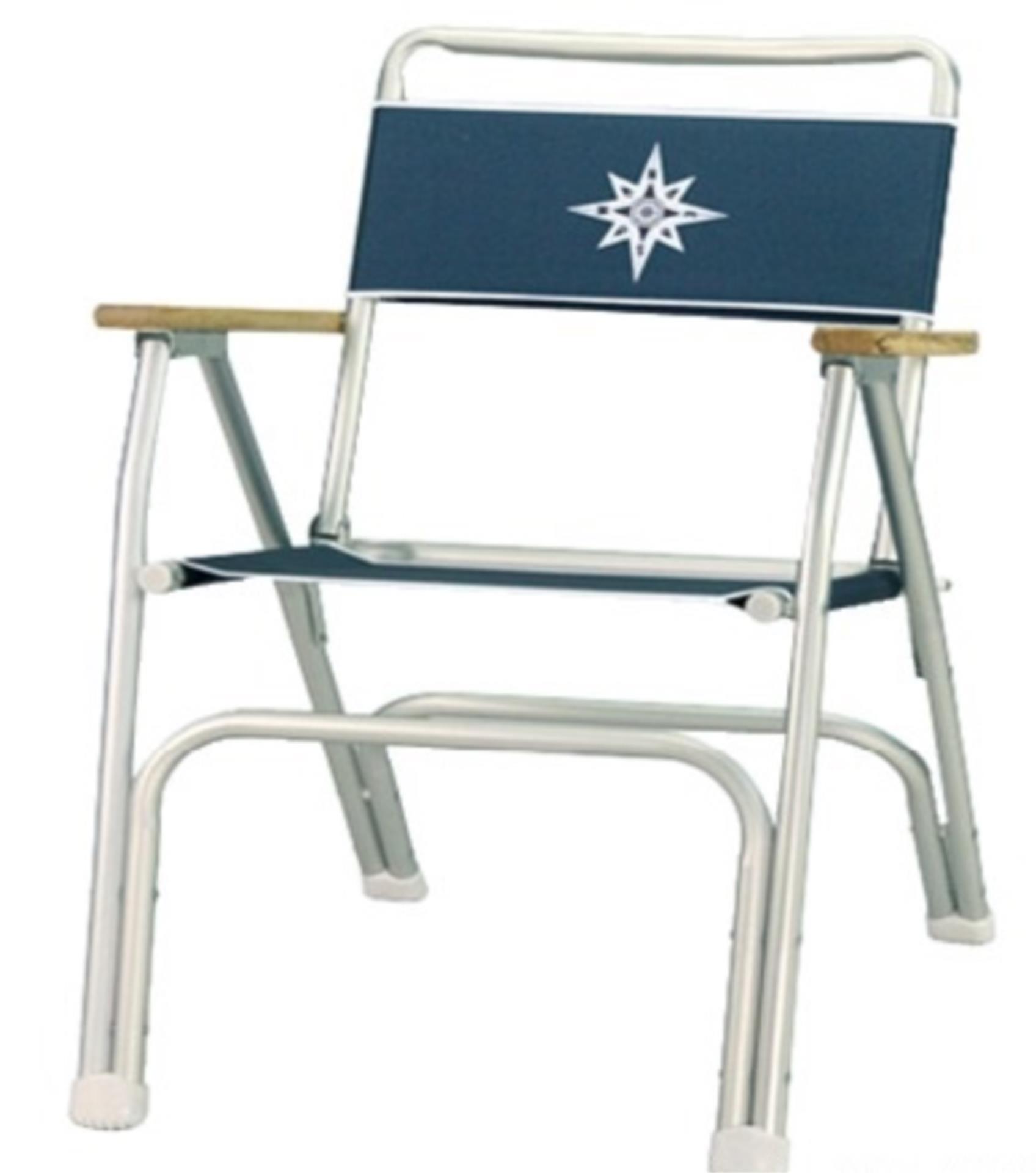 Osculati Yachtstuhl mit Doppelfuß, blau