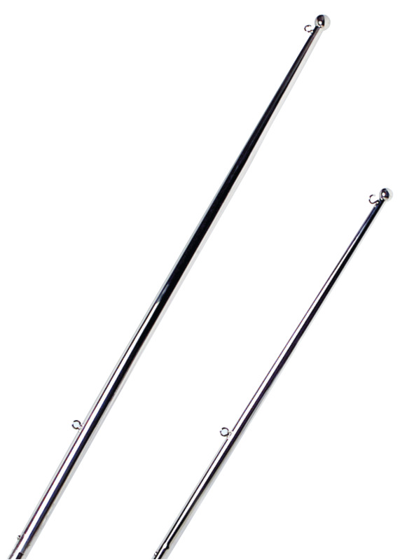 Osculati Edelstahl Flaggenstock mit Kugelkopf 90 cm, 25 mmØ